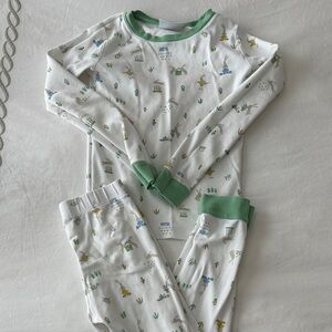 Playful Kids Pajama Set with Green Trim